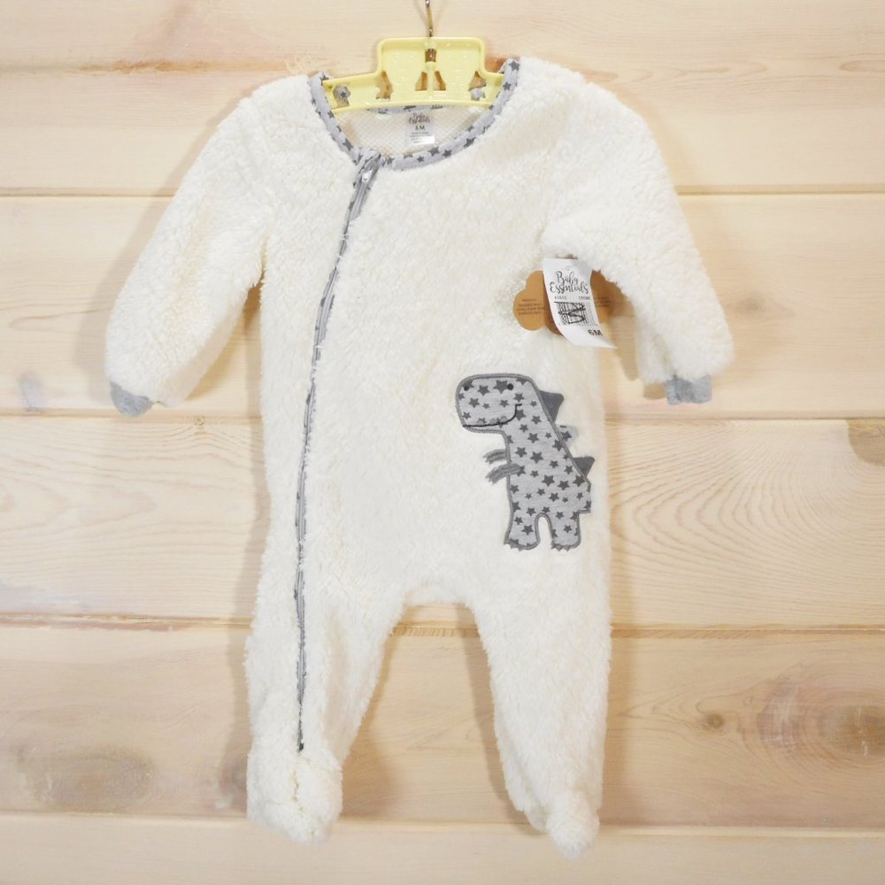 Baby Essentials 6 Months Long Sleeve Footie Sleeper Zip NEW Fleece Dinosaur NWT